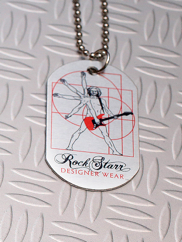 RockStarr Designer Wear DaVinci Guitar Dog Tags