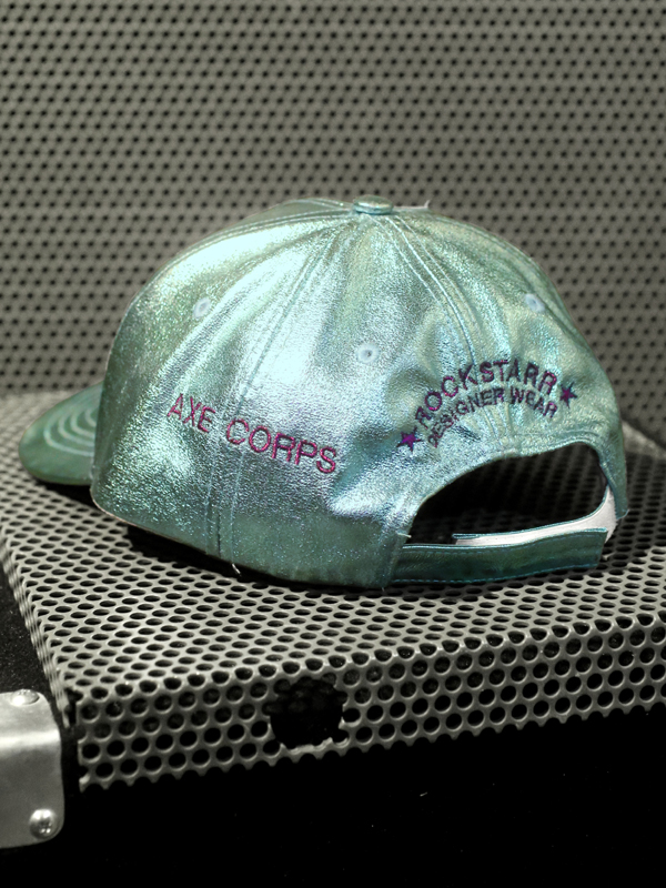 RockStarr Designer Wear Shiny Aqua Hat
